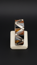 Geometric Semi-Precious Stone Cuff Bracelet